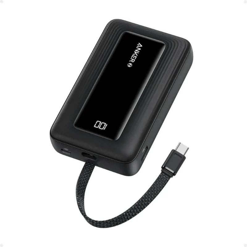 Anker 20000mAh 30W Power Bank with Built-In USB-C Cable Color - Black