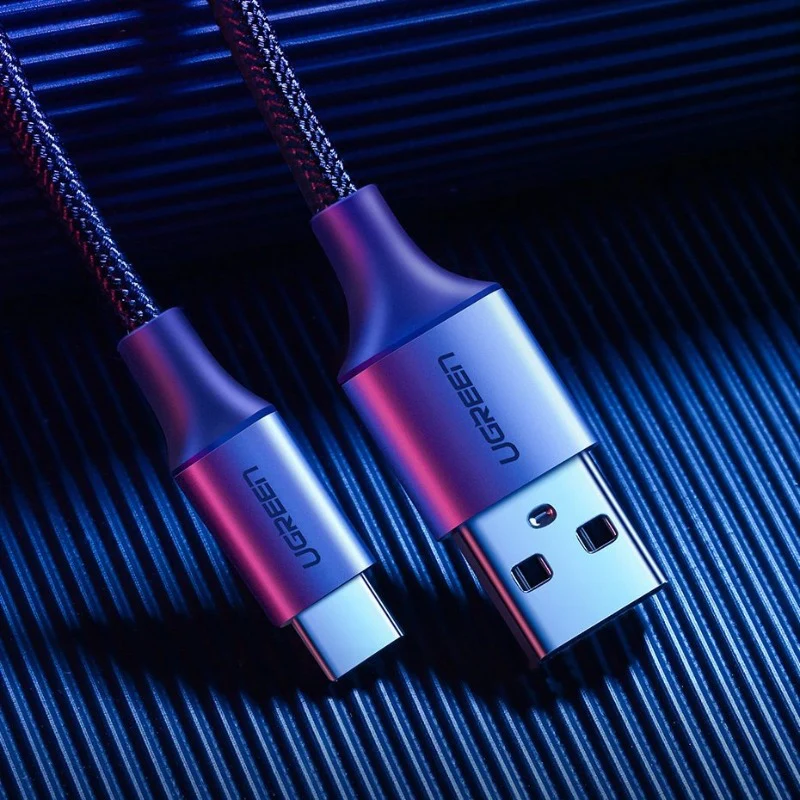 UGreen USB-A To USB-C Braided Cable 1m-Black - Image 3